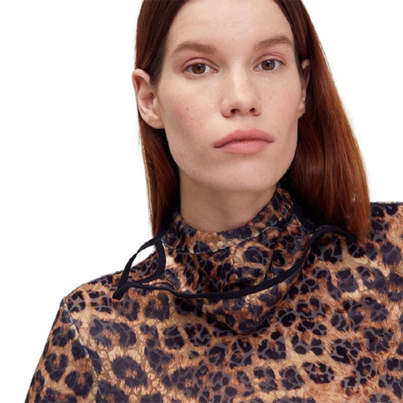 Animal Print Long Sleeve Mask Crop Top - Picture 2 of 3